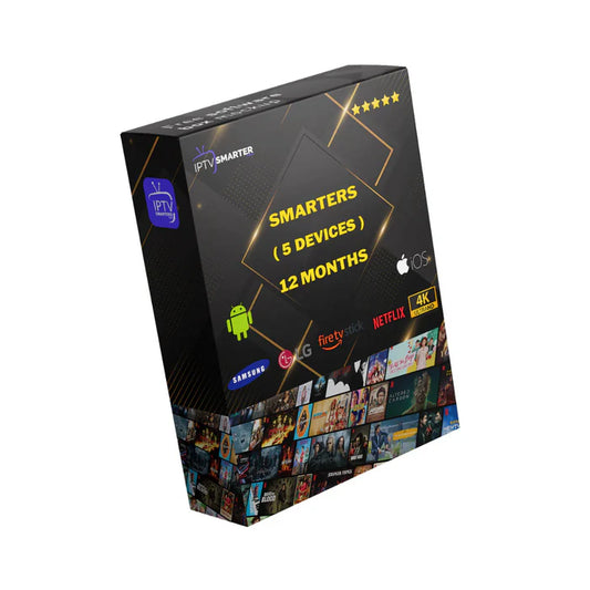 Subscription 12 Months IPTV SMARTERS PRO ( 5 DEVICES )